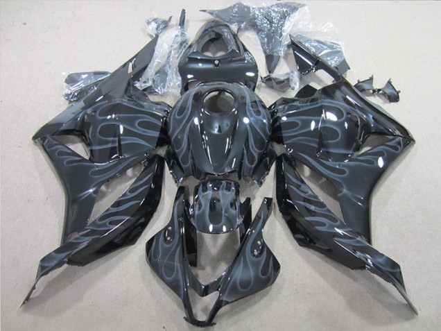 Moto Plástica Honda CBR 600 RR 2009-2012 - Negro Plata Llama Moto Plástica Honda CBR 600 RR 2009-2012 - Negro Plata Llama