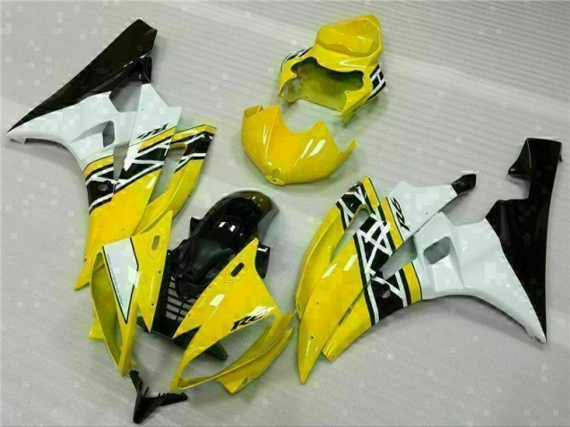 Moto Plástica Yamaha R6 2006-2007 - Amarillo Blanco Negro Moto Plástica Yamaha R6 2006-2007 - Amarillo Blanco Negro