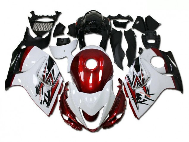 Moto Plástico Suzuki GSXR 1300 Hayabusa 2008-2019 - Blanco Rojo Moto Plástico Suzuki GSXR 1300 Hayabusa 2008-2019 - Blanco Rojo