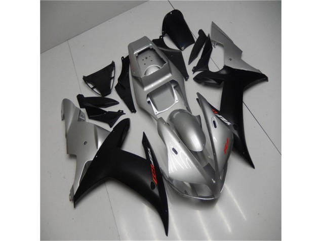 Plástica Moto Yamaha R1 2002-2003 - Plata Negro Plástica Moto Yamaha R1 2002-2003 - Plata Negro