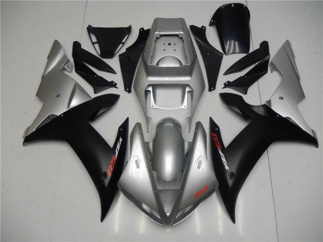 Plástica Moto Yamaha R1 2002-2003 - Plata Negro Plástica Moto Yamaha R1 2002-2003 - Plata Negro