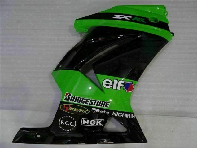 Plástico Moto Kawasaki EX250 2008-2012 - Negro Verde Plástico Moto Kawasaki EX250 2008-2012 - Negro Verde