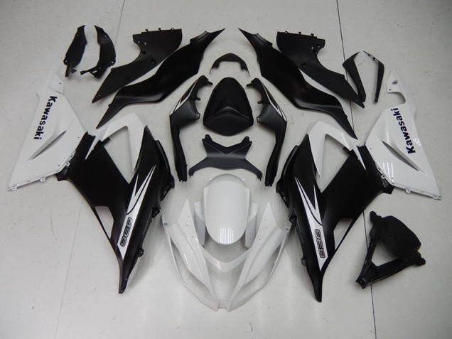 Plástico Moto Kawasaki ZX6R 2013-2018 - Negro Blanco Plástico Moto Kawasaki ZX6R 2013-2018 - Negro Blanco