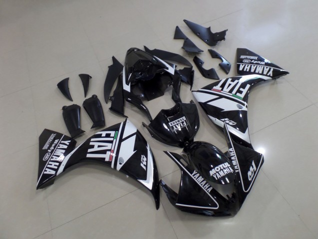 Plástico Moto Yamaha R1 2009-2011 - Negro Blanco Fiat Plástico Moto Yamaha R1 2009-2011 - Negro Blanco Fiat