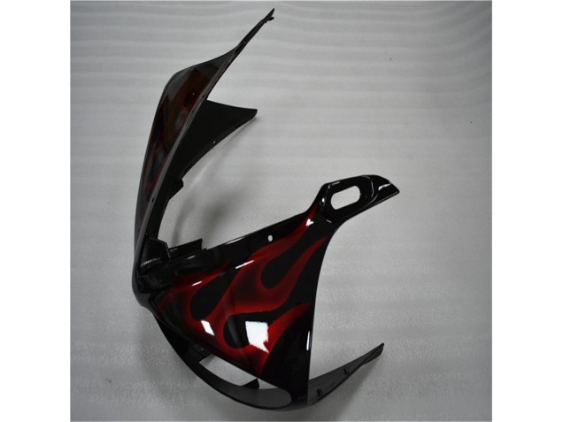 Plástico Moto Yamaha R6 2003-2005 - Negro Rojo Llama Plástico Moto Yamaha R6 2003-2005 - Negro Rojo Llama